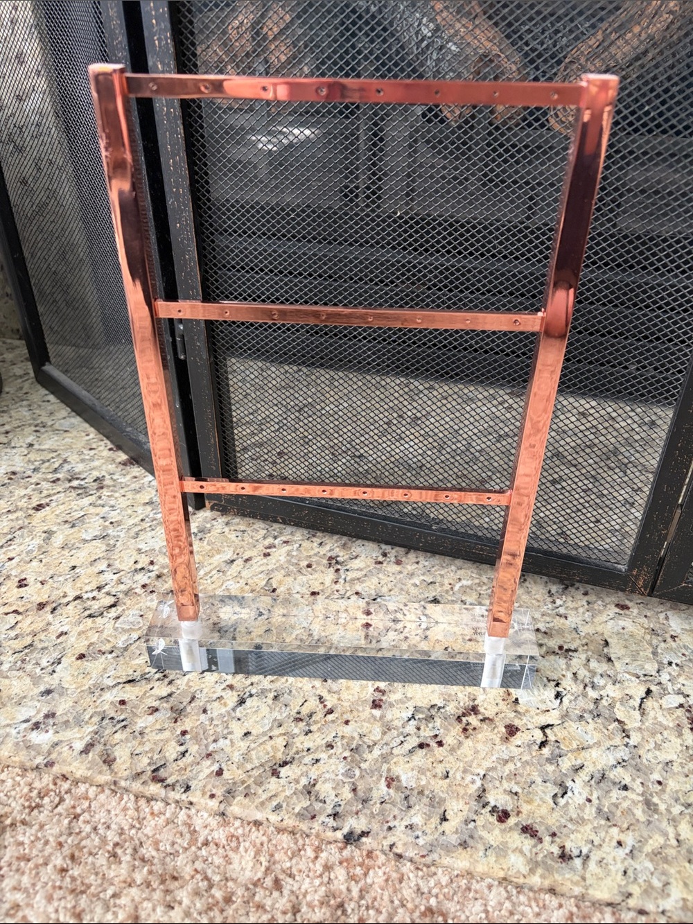 Copper Tone Jewelry or Towel Rack Stand - Home Accents